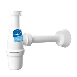 kör4u Plastic Siphon 1 1/4 Inch x 32 mm for Washbasin, Tube Odour Trap for Bathroom Sink