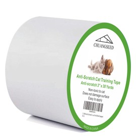 Anti Cat Scratch Tape, 3" x 30Yds,Cat Training Tape, 100% Transparent Clear Double Sided Cat Scratch Deterrent Tape, Furniture Protector for Couch, Carpet, Doors, Pet & Kid Safe Chuangseed