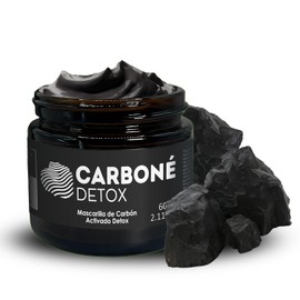 Mascarilla Facial de Carbón Activado Carboné Detox – Arcillas Puras, Cera de Arroz y Extracto de Benjuí – Limpieza Profunda, Control de Grasa y Reducción de Poros – Apto para Todo Tipo de Piel, 60g