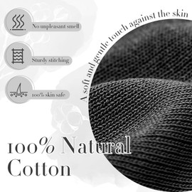 Migliore Wear 2 Pairs Cotton Gloves for Eczema with Touchscreen Fingers, Moisturising Gloves for Dry Hands, SPA, Hand Care, Eczema Gloves for Adults(Classic Black-L/XL)