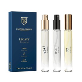 Caswell-Massey Legacy Eau de Parfum Discovery Set, Includes VI, 2571 & OAIRE, Indulge in Enduring Modern Scents, Long-Lasting Men’s Fragrances, Travel Size Set, Perfume for Men, 0.25 Fl Oz Each