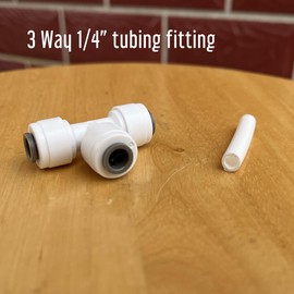 LAMPPPE 3-Piece 1/4" T Fitting RO Water System Undersink Filtration Fitting Replacement Connector, Reverse Osmosis Water Filter Tubing Adapter for Ice Maker Refrigerator