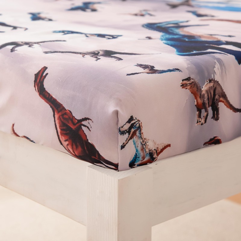 SDIII 4 Piece 3D Dinosaur Toddler Bedding Set Soft Microfiber