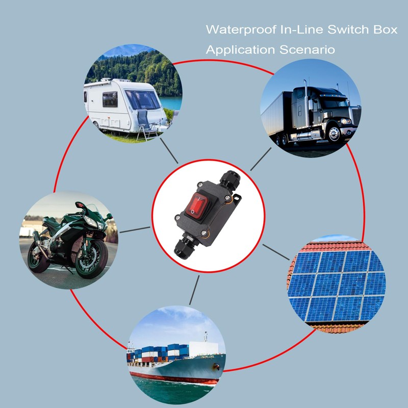 Daohaodeli 110V AC DPST On Off Outdoor Toggle Switch,IP65 Waterproof