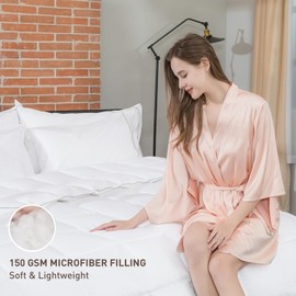 sunflower 100% Cotton Shell Queen Summer Duvet Insert, White Down Alternative Cotton Comforter, All Season Lightweight 8 Corner Tabs & Soft & Breathable & Noiseless, Thin Version