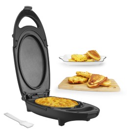 Baker's Friend Omelette Maker Electric, Omelette Cooking Surfaces Nonstick, Frittata Pan & Egg Pan, Double Sided Pan for Breakfast, Individual Flip Omelette Makers Electric, Graphite