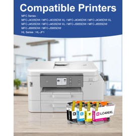 LC406XL LC406 High Yield Ink Cartridges Compatible for Brother MFC-J4335DW MFC-J5855DW MFC-J6555DW MFC-J4535DW MFC-J6955DW MFC-J4345DW MFC-J5955DW Printer, Black Cyan Magenta Yellow, 5-Pack