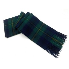 100% Pure Lambswool Tartan Scarf women and men - 12x60" - Spring collection - Green Checkered scarves - Smooth Brushed wool -Mothers day, Valentines day gift (Johnstone Scottish Tartan)