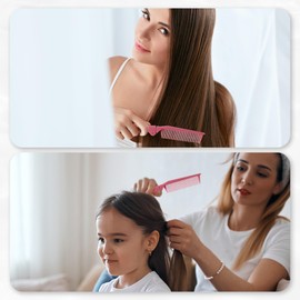 VOCOSTE Portable Folding Hair Comb, Travel Folding Mini Hair Comb, Travel Small Foldable Hair Brush Hair Comb for Curly, Wet, Dry, Long Hair, Dark Pink