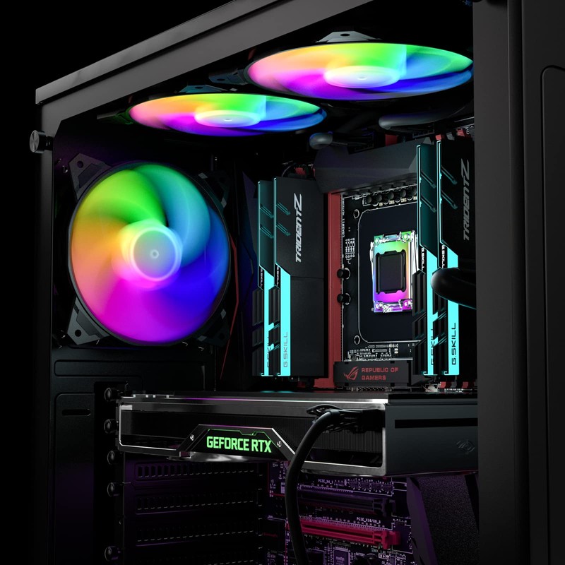 upHere 120mm 3PIN Case Fan with Rainbow LED Low Noise