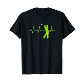 Golfer Heartbeat swings ECG Line Golf Gift T-Shirt