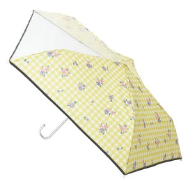 estaa 10270 Windproof Girl Folding Umbrella with Transparent Window, 19.7 inches (50 cm), yellow (lemon yellow)