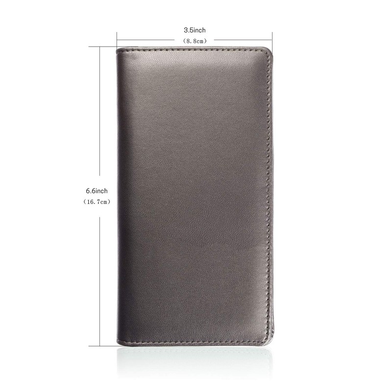 GNEGNI PU Leather Checkbook Cover for Men and Women, Slim