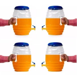 ARCO Barril - Vitrolero 11 Litros Con Llave Y Tapa Set 4 Piezas