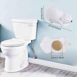 Toilet Bolt Caps,Toilet Bolt Covers Decorative，Resin Animals Toilet Screw Cover Caps，2 PCS Toilet Caps for Bottom of Toilet Easy Installation Toilet Replacement Parts (Polar Bear)