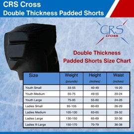 CRS Cross Extra Thick Padded Figure Skating Shorts. Double Thickness Crash Pad Pants for Roller, Inline, Ice Skating. Fall Impact Protection for Butt, HIPS, and Tailbone (1.5 inch, Ladies X-Large)