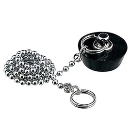 Kakudai Bath Rubber Stopper with Chain 650mm 40mm Top Edge 34mm Bottom Edge 13mm Height 491-115
