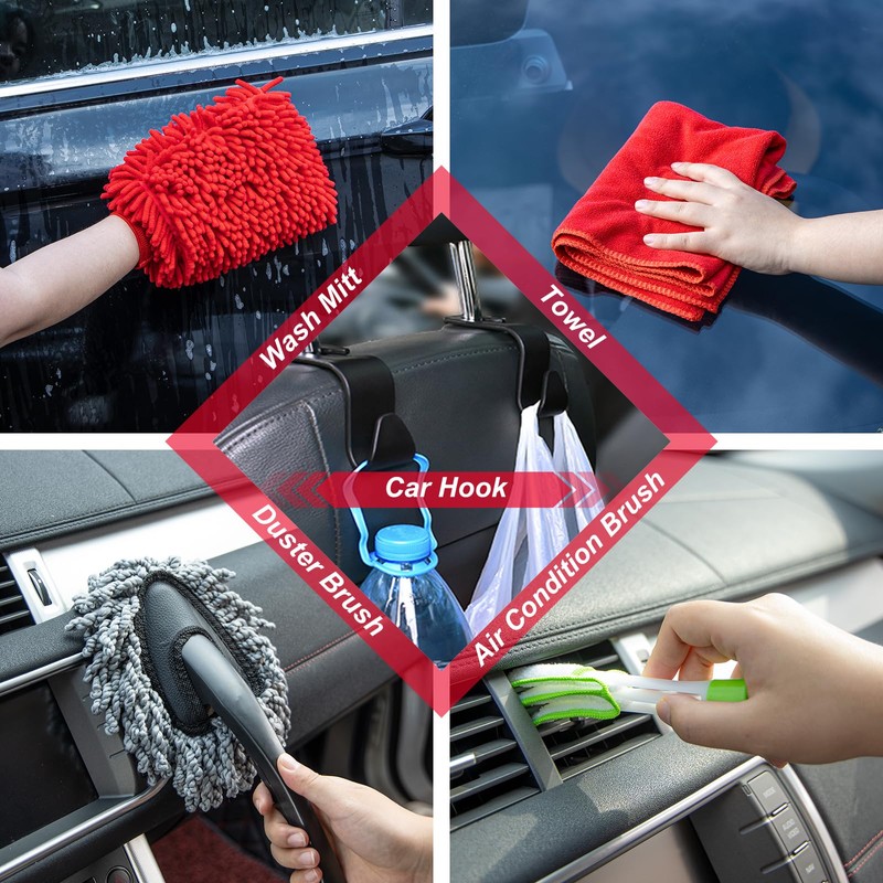 GPUSFAK 42Pcs Car Wash Cleaning Kit with Foam Gun Sprayer