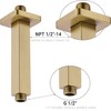 HOMYEP Shower Arm with Flange 8 Inch Square Shower Arm