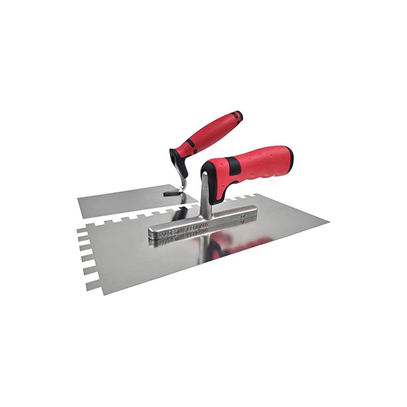 Tiling Set 2-Piece with Smoothing Trowel Rust-Proof Teeth 8 x