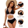 Blooming Jelly Womens High Waisted Bikini Tummy Control Swimsuits Two