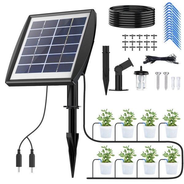 Solar Auto Drip Irrigation Kit System, Solar Powered Plants Watering