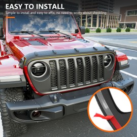 powoq Hood Deflector Compatible with 2020-2025 Jeep Gladiator JT Hood Protector Wrangler JL Shield TPE Deflector Replacement for 2020-2025 Jeep Gladiator JT Accessories