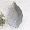 Creative Co-Op Oyster Shaped Stoneware Bowl, Blue