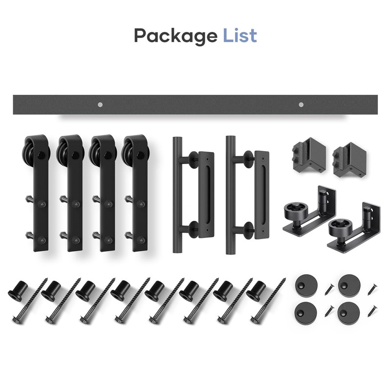 EaseLife 10 FT Double Sliding Barn Door Track and Handle