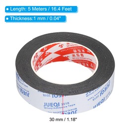 PATIKIL 5m/16.4ft Sealing Foam Tape 30mm Wide 1mm Thickness One Side Weather Strip Door Furniture Seal Strip Window Pipe Insulation Black