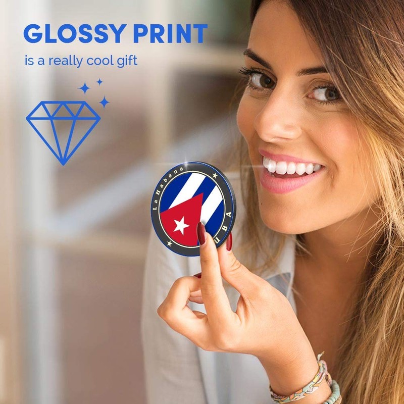 1 x Round MDF Magnet - Cuba Flag La Habana
