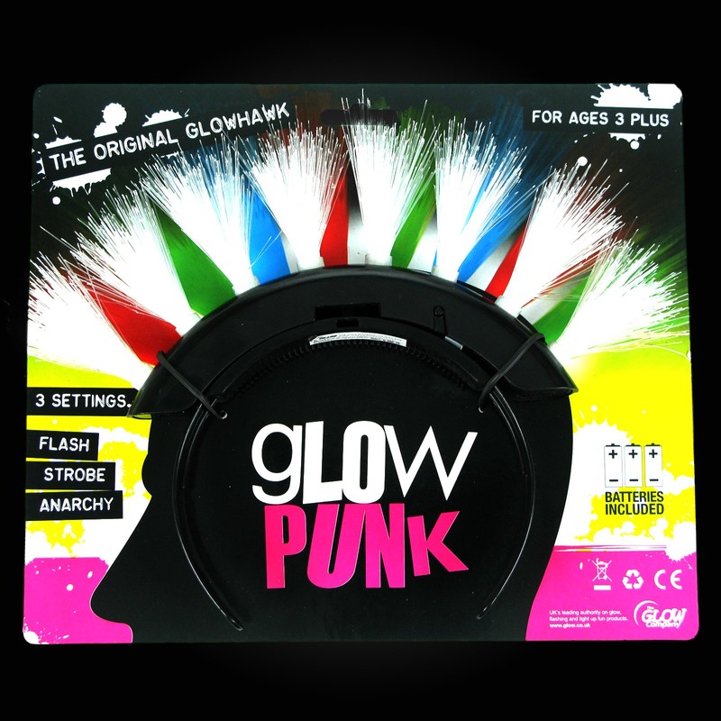 The Glow Company Light Up Flashing Punk Hair Mohawk (1