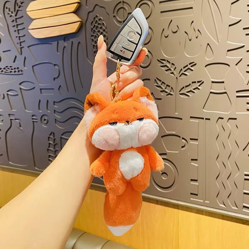 Amily Naughty Fox Keychain, Matching Keychain, Fluffy, Cute, Teddy Bear,