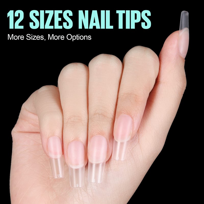 TOMICCA Nail Tips 240 Pieces Full Cover Soft Gel Tips