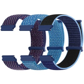 Acortjl Quick Release Nylon Watch Band 18mm 20mm 22mm for Women Men Nylon Sport Loop Watch Straps Adjustable Breathable Replacement Bands, 3 PCS