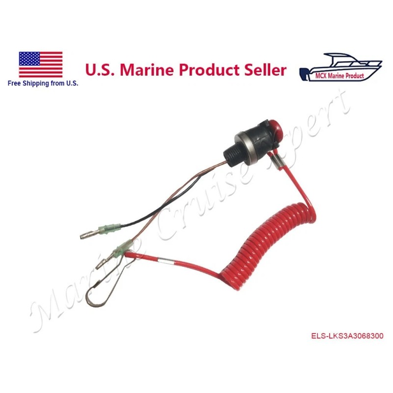 LLD_TK Tohatsu Nissan Outboard Kill Stop Switch 4-140HP 3A3-06830-0 3A3068300