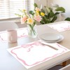 JarThenaAMCS 50 Sheets Pink Bow Paper Placemat Coquette Bowknot Place