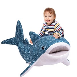 Giant Shark Plush Toy, 47'' Whale Shark Stuffed Animal,Big Plush, Huge Stuffed Animal Birthdayf for Kids,Whale Shark Decor…