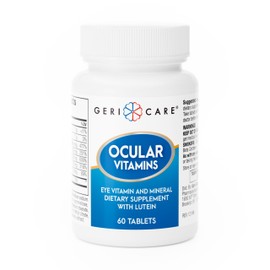 GeriCare Ocular Vitamins, Eye Vitamins and Minerals with Lutein, Dietary Supplement Tablets, 60 Count (Pack of 1)