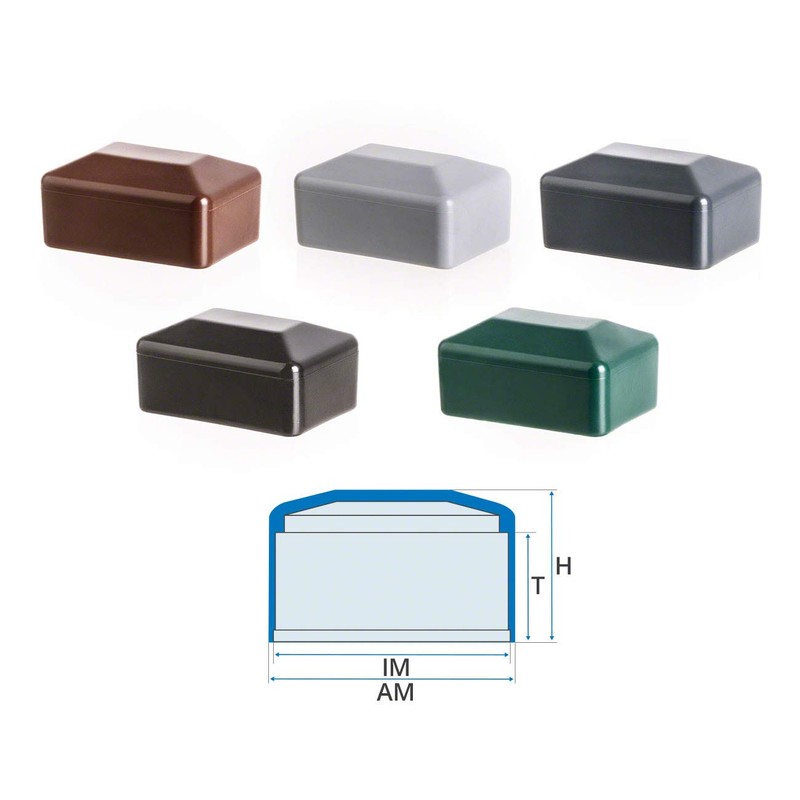EMFA Fence Post Caps Rectangular 60 x 40 mm Anthracite