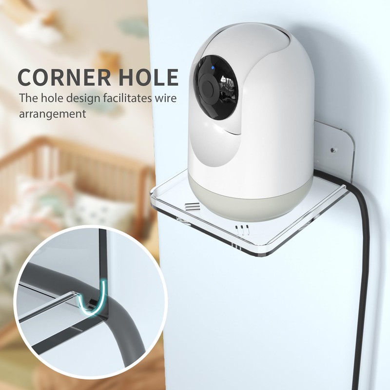 Liboer Small Wall Mount Floating Shelves 2 PCS Monitor Wall