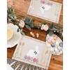 Happy Easter Day Placemats-Set of 6, Easter Rabbit Bunny Table