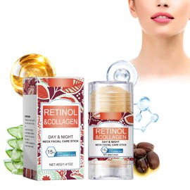 Retinol & Collagen Neck Face Care Stick, 40 G Retinol Firming Cream Stick Retinol Cream Against Wrinkles Day & Night Neck Firming Cream, Long-Lasting Care for All Skin Types