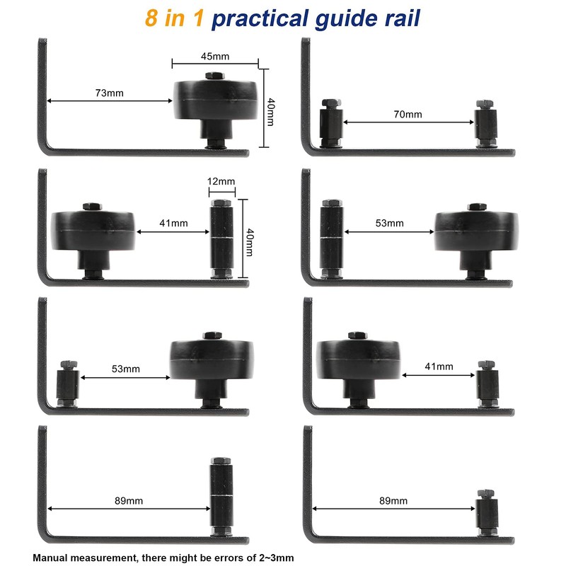 Wilktop Adjustable Floor Guide Set of 2, Sliding Door Runner,