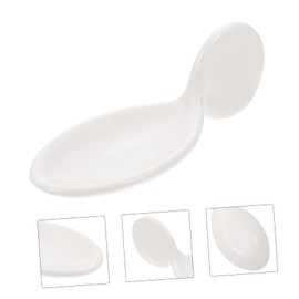 Mikinona 1Pc Ceramic Spoon Rest for Caviar Sauces Elegant Black Truffle Spoon Holder Creative Tableware for Home Restaurant Use Easy to Clean Design for Serving