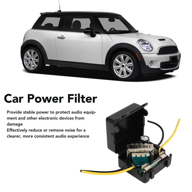 2Pcs Car Power Filter 12V Interference Proof Noises Reduction Reliable