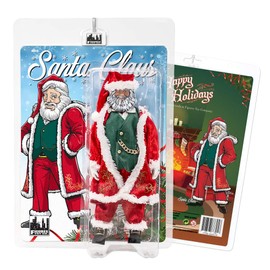 Set of 2 Figures: Santa & Mrs. Claus 8 Inch Retro Action Figure [2018 Editions]