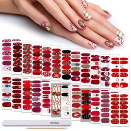 DANNEASY 336 Pieces 24 Sheets Christmas Nail Stickers Full Wraps Nail Art Stickers Adhesive Nail Polish Strips for Women with Nail File, Cuticle Stick (Festive Series)