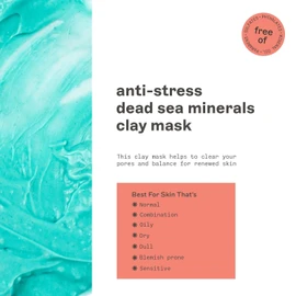 Freeman Anti-Stress Clay Mask Dead Sea Mineral Face Lavender & Salt Balance Calm Skin Unclog Pores Facial for All Types No Harmful Chemicals 6 fl.Style / 프리먼 안티 스트레스 클레이 마스크 데드 씨 미네랄 페이스 라벤더 & 솔트 밸런스 차분한 피부 언클로그 모공 모든 타입을 위한 페이셜 유해 화학 물질 없음 6 fl. Style