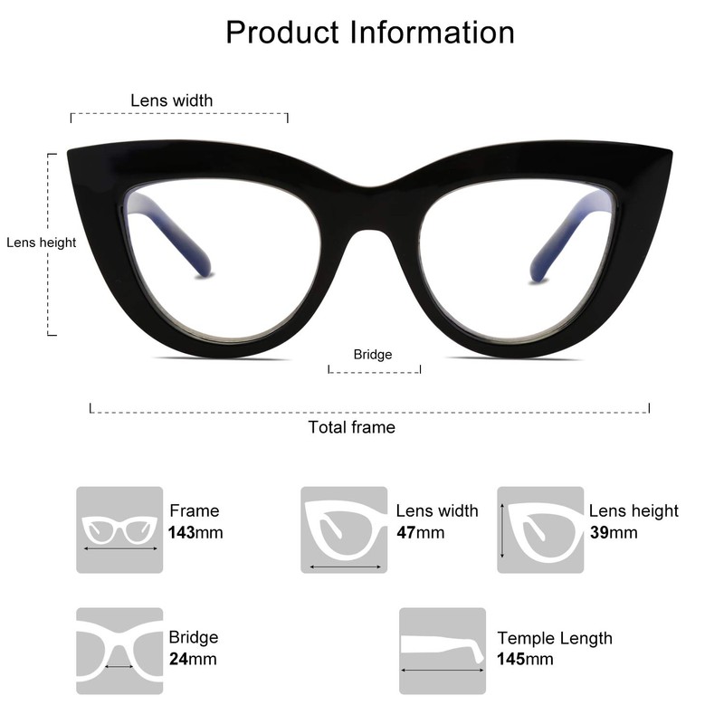 SOJOS Blue Light Blocking Glasses Retro Vintage Cateye Eyeglasses for